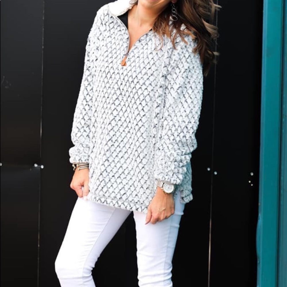 Silver Sherpa lined top